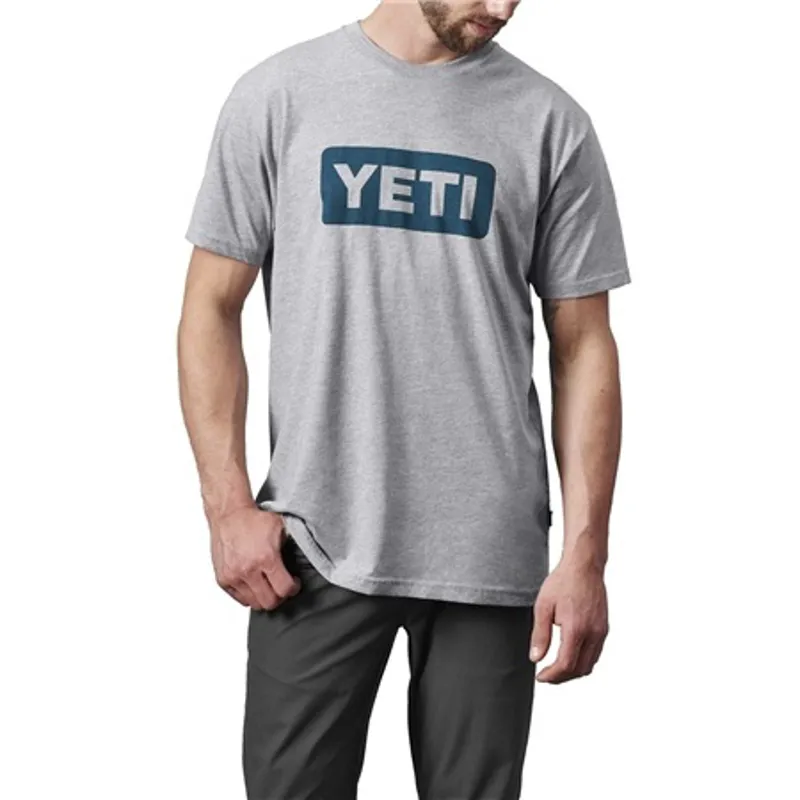 Yeti Logo Badge T-Shirt Grey/Navy-1